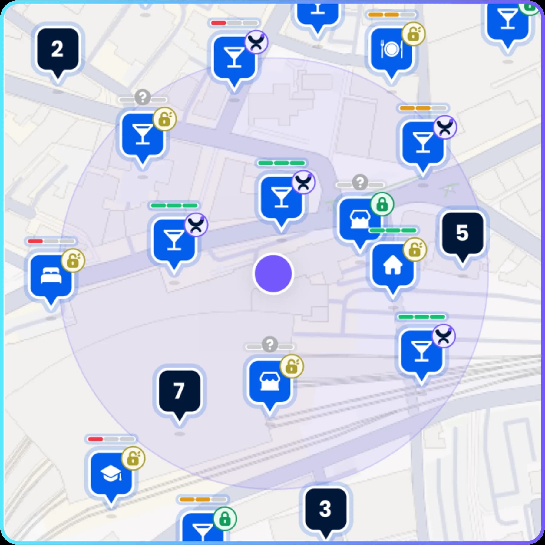 Screenshot of venue finder feature