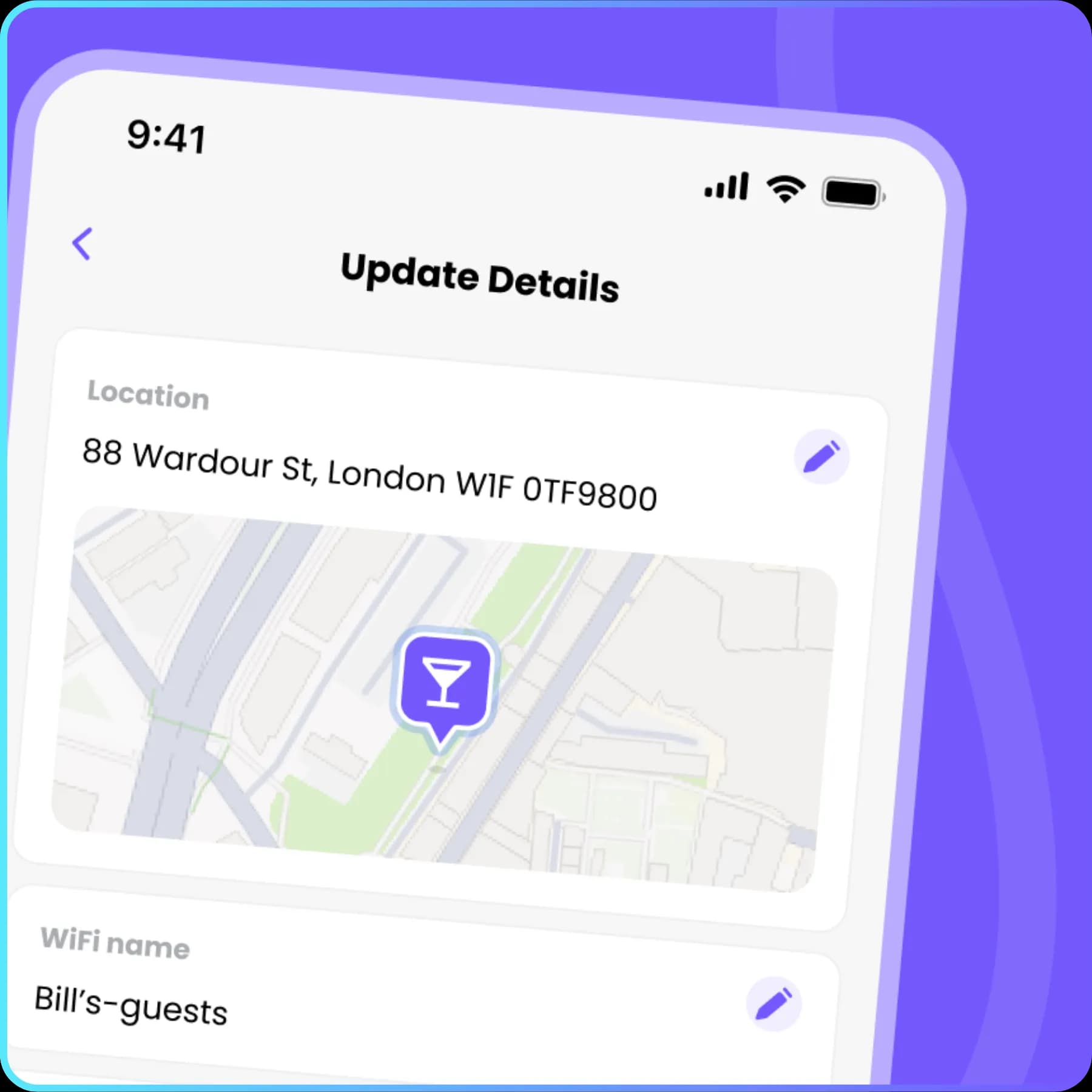Screenshot of WiFi details feature