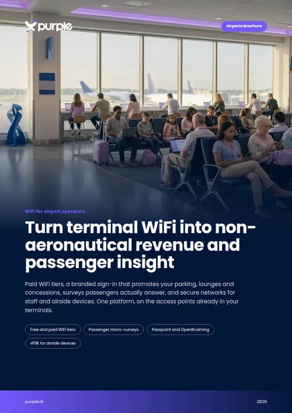 Cover of the Purple Airports WiFi brochure