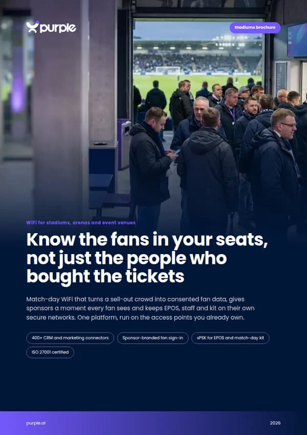 Cover of the Purple Stadiums WiFi brochure