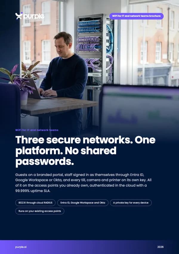Cover of the Purple WiFi for IT and network teams WiFi brochure