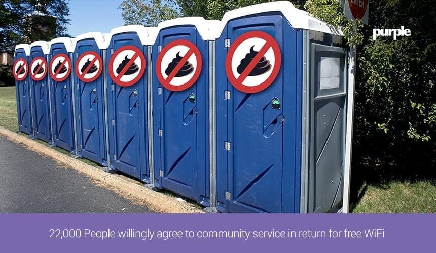 22,000 people willingly agree to community service in return for free WiFi