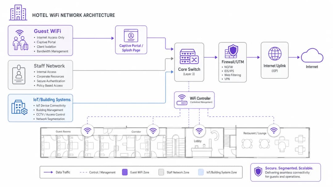 Hotel WiFi: The Complete Guide for Hoteliers - architecture overview