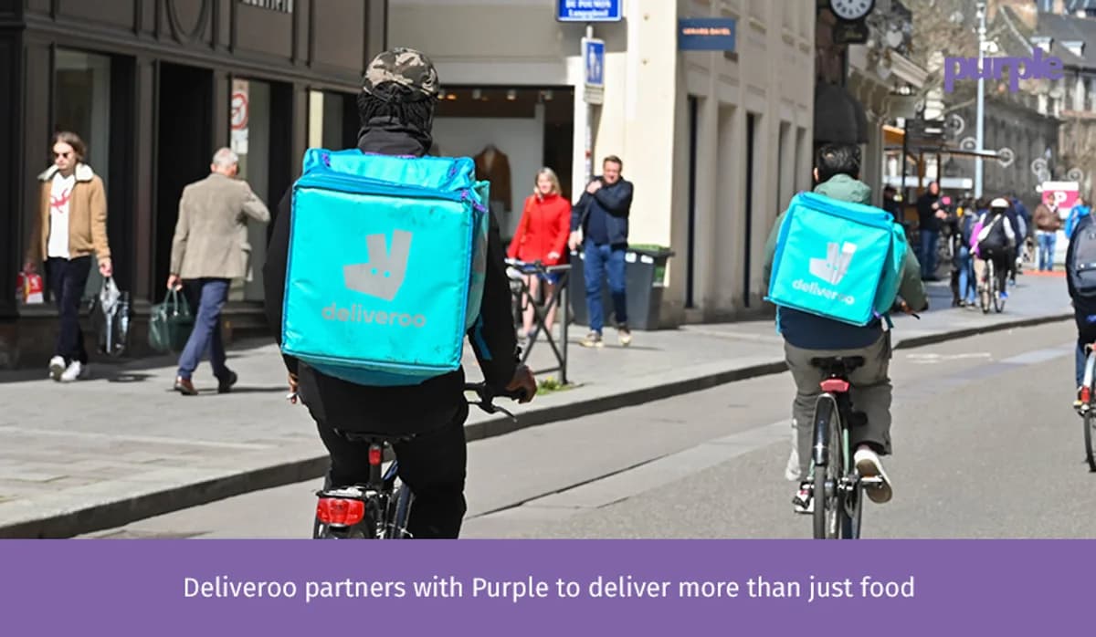 Deliveroo partners with Purple to deliver more than just food