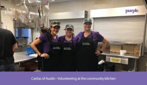 Purple support Caritas of Austin