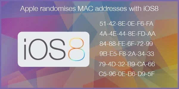 Apple randomise MAC addresses with iOS 8 … or did they?
