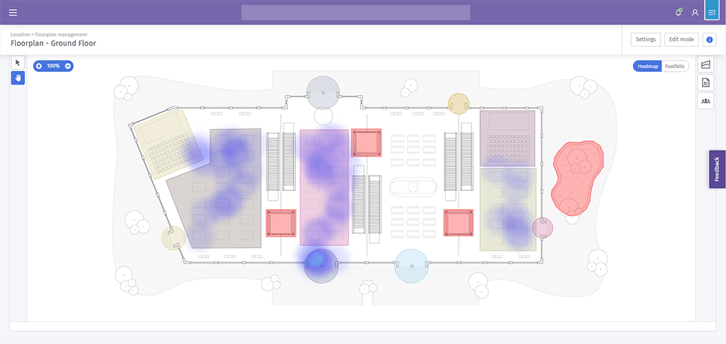 Location heatmap to understand how visitors use your venue