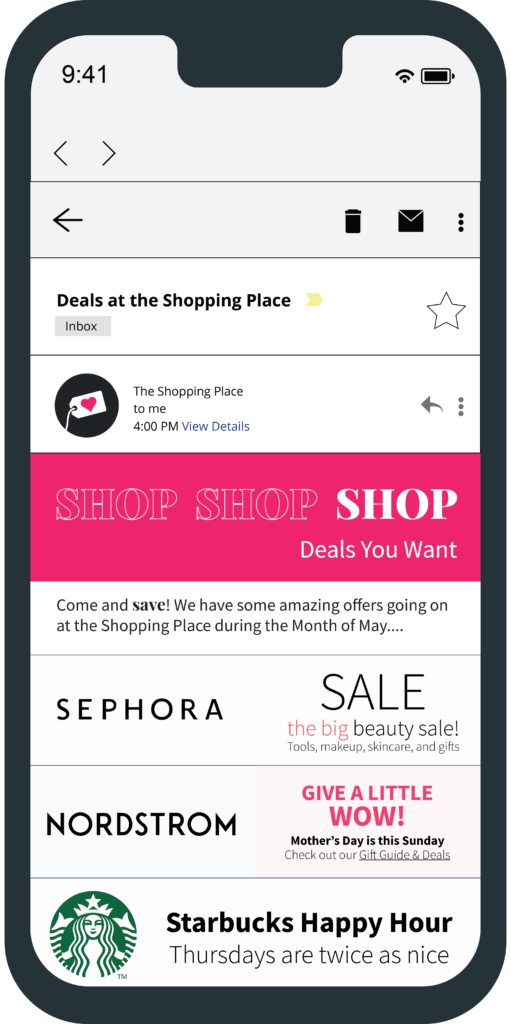 shopping mall email sales 1