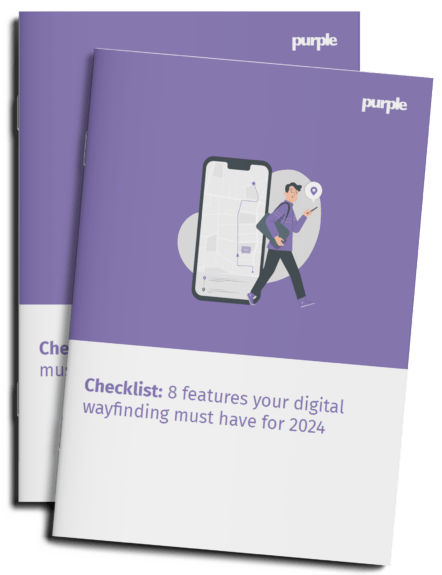 Digital wayfinding checklist brochure with illustration.