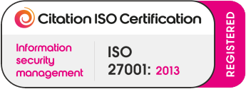 iso 27001 2013 badge white