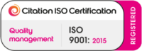 iso 9001 2015 badge white