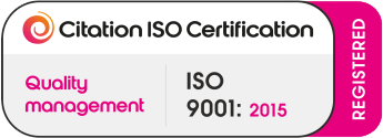 iso 9001 2015 badge white