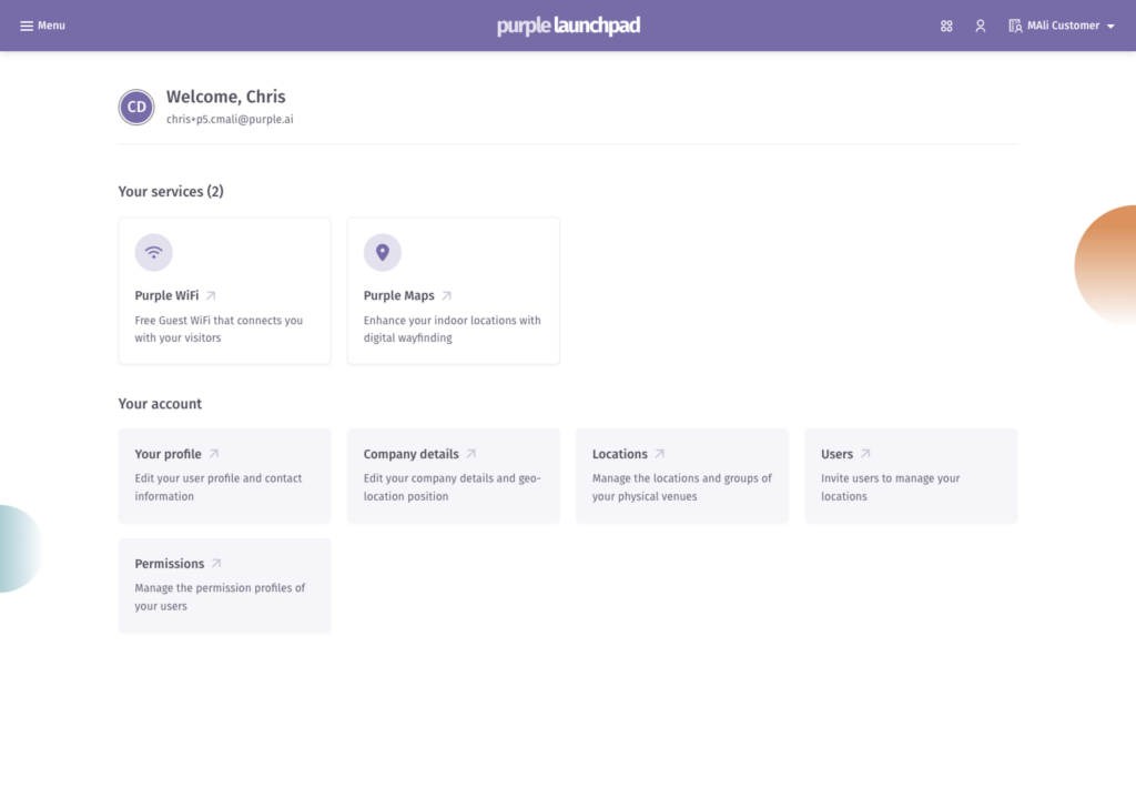 purple launchpad homepage